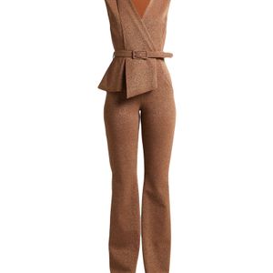 La Petite Robe Di Chiara Boni Brown Jumpsuit Polyamide, Viscose, Elastane, Polyester