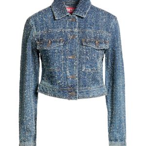 DIESEL Blue Denim Outerwear Cotton