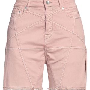 Rick Owens Pink Raw-Cut Denim Shorts