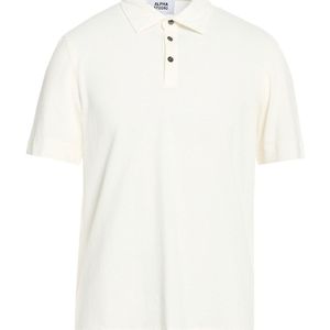 Alpha Studio White Ivory Polo Shirt Cotton, Elastane for men