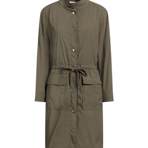 Herno Green Snap-Fastened Turtleneck Raincoat