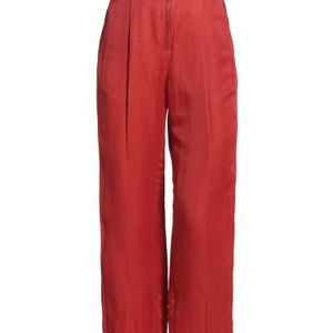 Sandro Red Pants Viscose, Linen