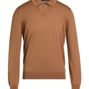 Gran Sasso Brown Athleisure Camel Sweater Virgin Wool for men
