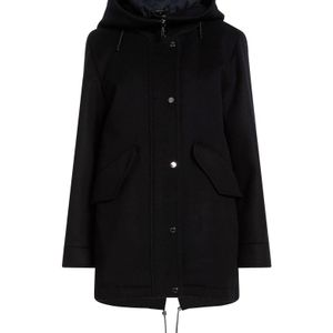 Moorer Black Coat Wool, Cashmere