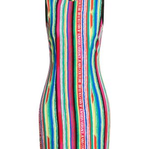Versace Jeans Couture Blue Mini Dress Polyester, Elastane
