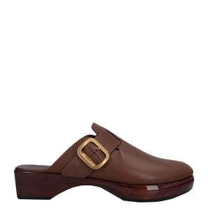 Tod's Brown Leather Wedge Clogs