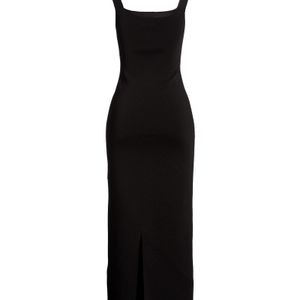 Khaite Black Midi Dress Viscose, Polyamide, Elastane