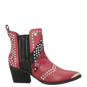 Shopart Red Ankle Boots