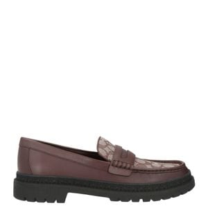 COACH Grey Dark Loafers Leather, Textile Fibers for men