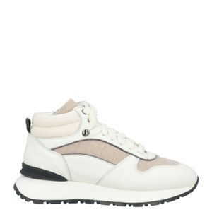 Doucal's White Sneakers Leather, Textile Fibers