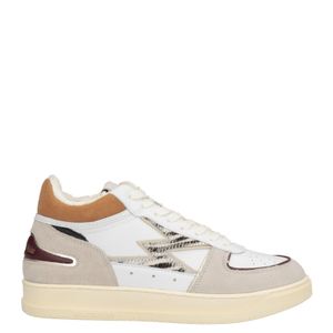 Moaconcept White Sneakers Soft Leather, Textile Fibers