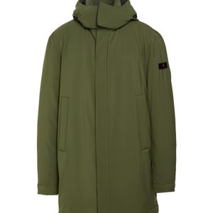 Peuterey Green Military Coat Polyester, Elastane for men