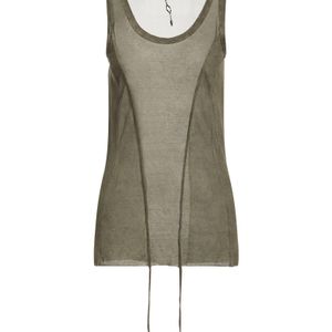 Masnada Green Tank Top Cotton, Silk