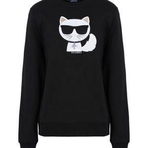 Sweat-Shirt En Coton Embelli Karl Lagerfeld en coloris Noir