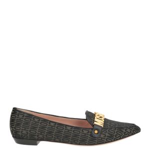Moschino Grey Loafers Textile Fibers