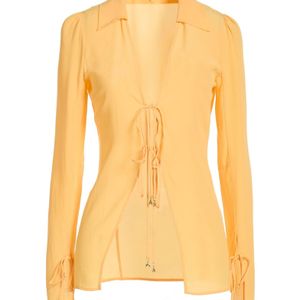 Patrizia Pepe Yellow Shirt Silk