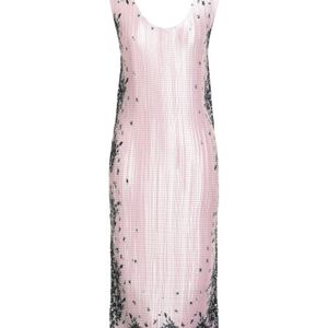 MSGM Pink Midi Dress Polyester