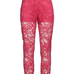 Soallure Red Fuchsia Pants Polyester, Elastane