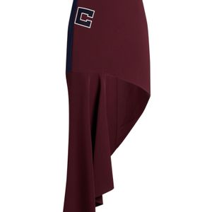 Elisabetta Franchi Purple Burgundy Maxi Skirt Polyester, Elastane