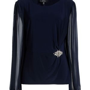 FRANK LYMAN Blue Top Polyester, Elastane