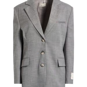 ViCOLO Gray Blazer Polyester, Viscose, Elastane