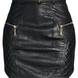 Blugirl Blumarine Black Mini Skirt Lambskin