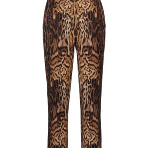 Roberto Cavalli Brown Pants Polyester, Elastane