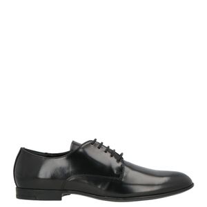 MANIFATTURE ETRUSCHE Black Lace-Up Shoes Leather for men