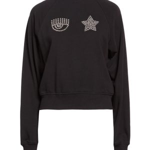 Chiara Ferragni Black Sweatshirt Cotton, Polyester