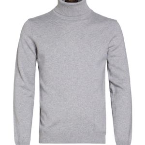 Moorer Grey Light Turtleneck Silk, Cashmere for men