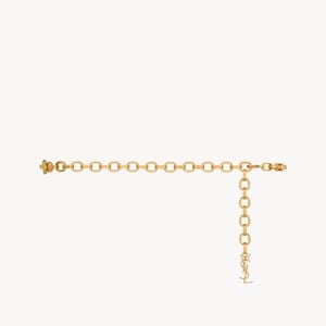 Saint Laurent White Cassandre Graduated Chain Belt