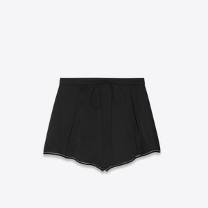 Saint Laurent Schwarz Pyjama-shorts aus seidensatin-charmeuse