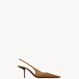 Saint Laurent Natural Babylone Breteuil Slingback Pumps