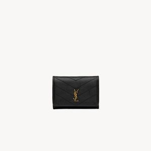 Saint Laurent White Niki Slim Tri-Fold Wallet