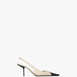 Saint Laurent Natural Babylone Breteuil Slingback Pumps