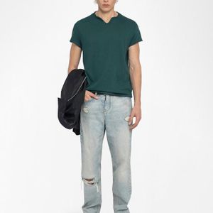 Zadig & Voltaire Blue Henley T-Shirt Monastir for men