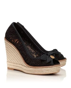 Tory Burch Jackie Wedge Espadrille - Black