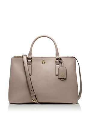 Tory Burch Robinson Double-Zip Tote - Grey