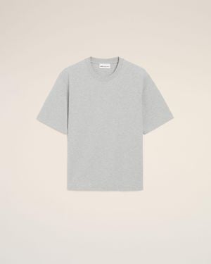 Ami Paris Cotton Ami De Coeur Embossed T-Shirt - Natural