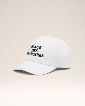Ami Paris Cotton Cap With "Place Des Victoires" Print - White
