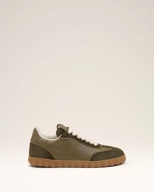 Ami Paris Cowhide Leather Step Trainers - Natural