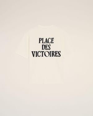 Ami Paris Cotton Place Des Victoires Print T-Shirt - Natural