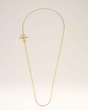 Ami Paris Brass Chain Necklace With Ami De Coeur - Natural
