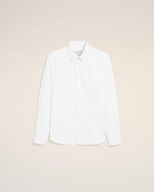 Ami Paris Cotton Shirt With Ami De Coeur - Natural