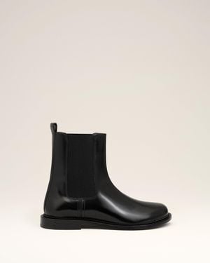 Ami Paris Leather Anatomical Toe Chelsea Boots - Black