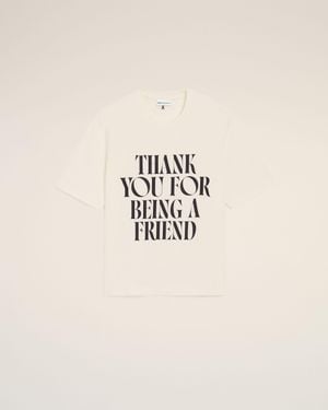 Ami Paris Cotton Thank You For Being A Friend Print T-Shirt - Natural