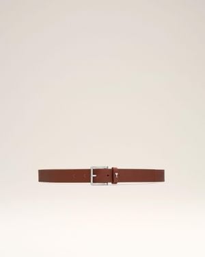Ami Paris Cowhide Leather Paris Paris Belt - Natural