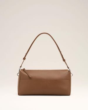 Ami Paris Cow Leather Carrousel Zipped Bag - Natural