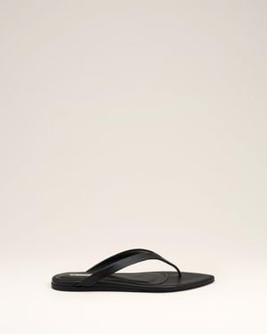 Ami Paris Lamb Leather Pointed Toe Flip Flops - Natural