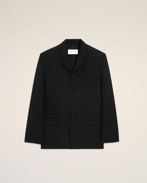 Ami Paris New Wool Single Breasted Straight Jacket - Black